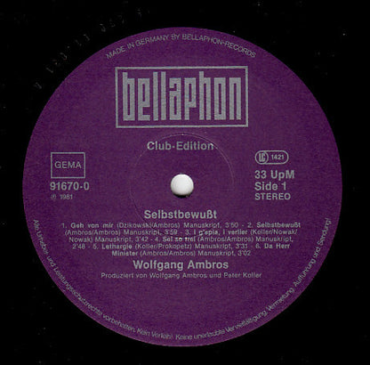 W. Ambros*, № 1* : Selbstbewusst (LP, Album, Club)