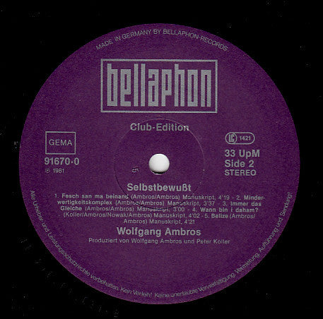 W. Ambros*, № 1* : Selbstbewusst (LP, Album, Club)