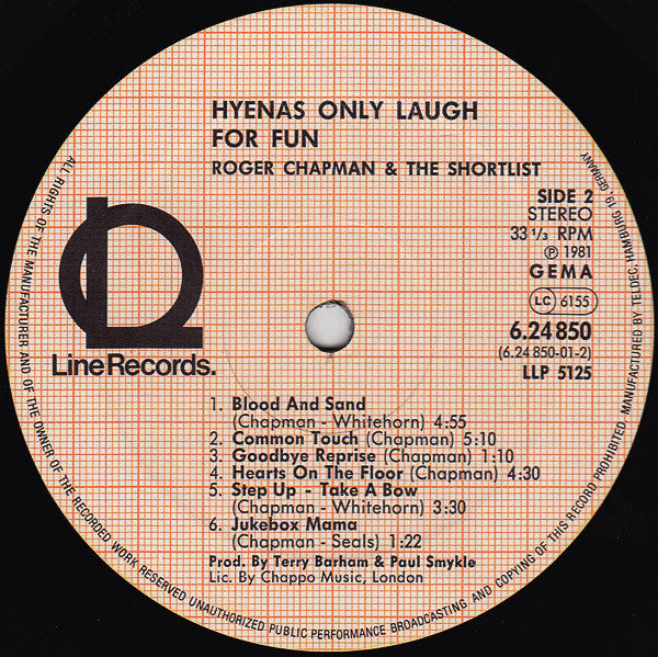 Roger Chapman & The Shortlist : Hyenas Only Laugh For Fun (LP, Album)