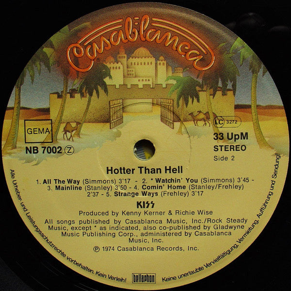Kiss : Hotter Than Hell (LP, Album, RP)