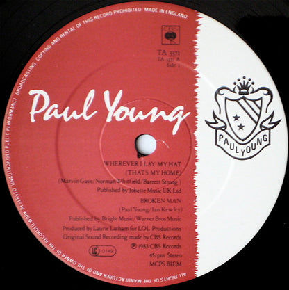 Paul Young : Wherever I Lay My Hat* / Broken Man / Sex* (*Extended Club Mix Versions) (12", Red)