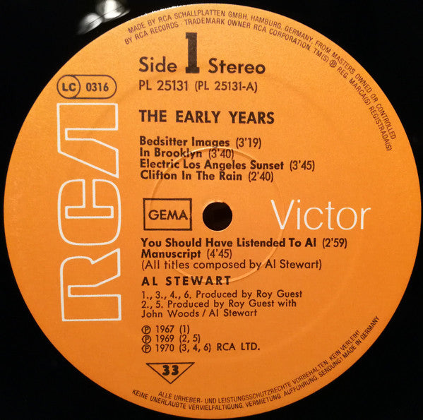 Al Stewart : The Early Years (LP, Comp)