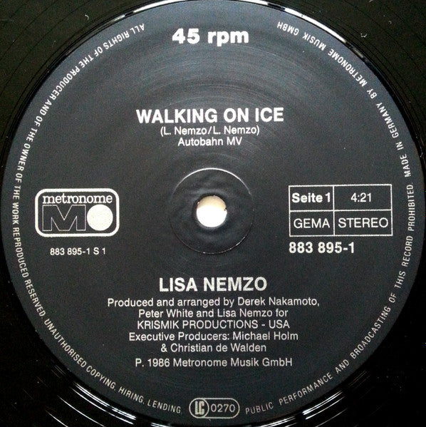 Lisa Nemzo : Walking On Ice (12", Maxi)