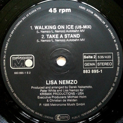 Lisa Nemzo : Walking On Ice (12", Maxi)