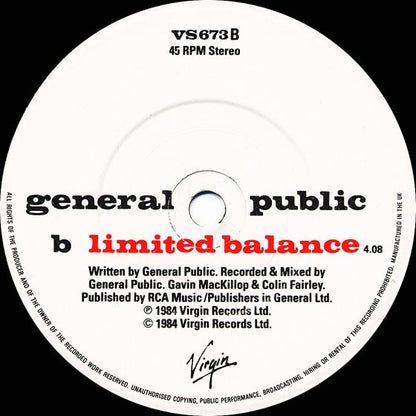General Public : Tenderness (7", Single)