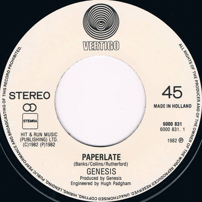 Genesis : Paperlate (7", Single)