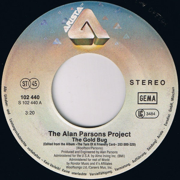 The Alan Parsons Project : The Gold Bug / Snake Eyes (7", Single)