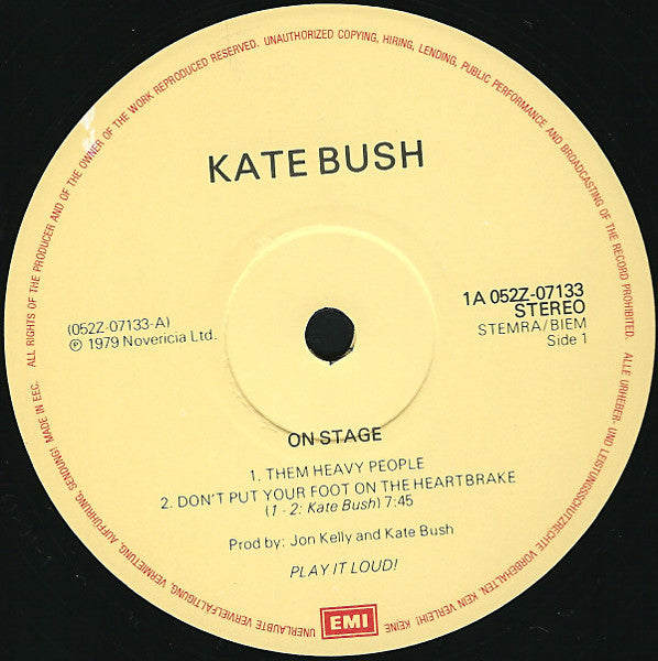 Kate Bush : On Stage (12", EP, RE)