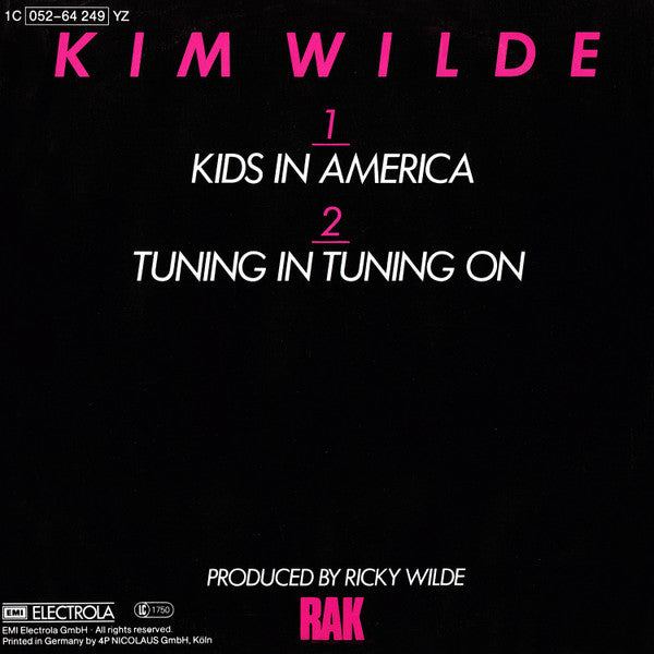 Kim Wilde : Kids In America (12", Maxi)