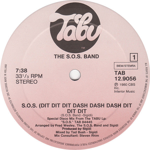 The S.O.S. Band : S.O.S. (Dit Dit Dit Dash Dash Dash Dit Dit Dit) (12")