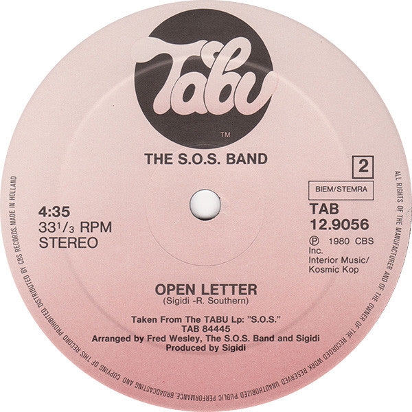 The S.O.S. Band : S.O.S. (Dit Dit Dit Dash Dash Dash Dit Dit Dit) (12")