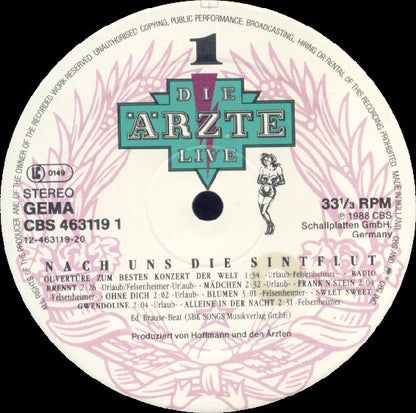 Die Ärzte : Live (Nach Uns Die Sintflut) (3xLP, Album + 7", S/Sided, Single, Etch)