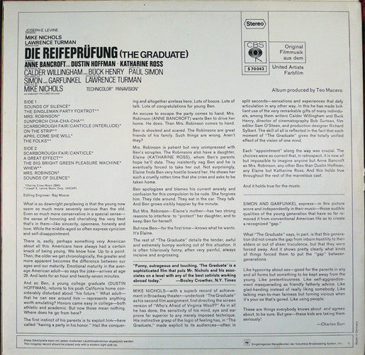 Simon & Garfunkel, Dave Grusin : Die Reifeprüfung (The Graduate) (LP, Album)