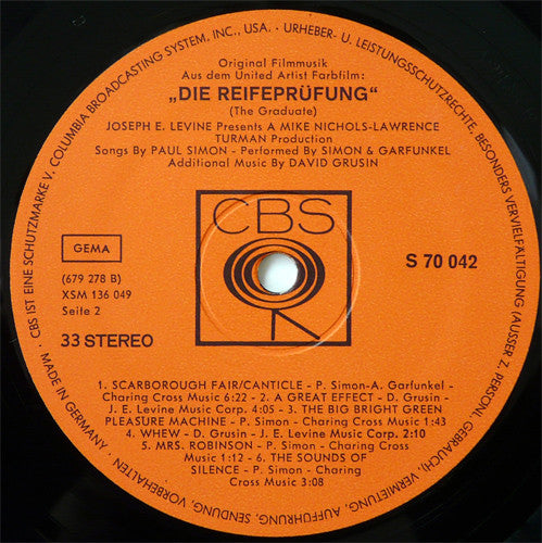 Simon & Garfunkel, Dave Grusin : Die Reifeprüfung (The Graduate) (LP, Album)