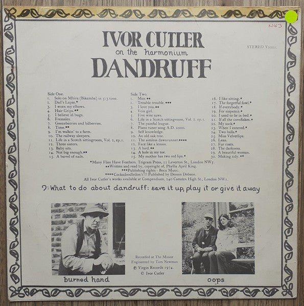Ivor Cutler : Dandruff (LP, Album)