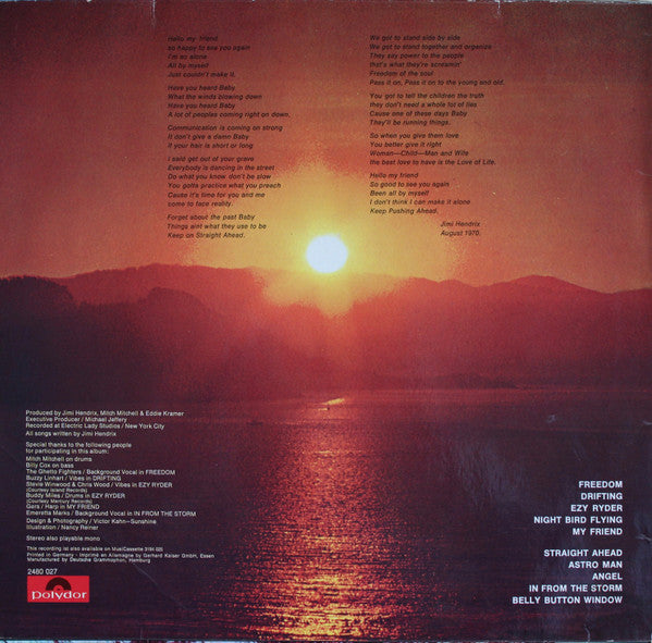 Jimi Hendrix : The Cry Of Love (LP, Album)