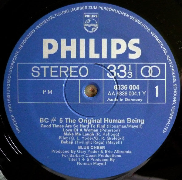 Blue Cheer : BC #5 The Original Human Being (LP, Album, Fol)