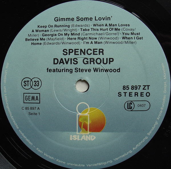 The Spencer Davis Group : Gimme Some Lovin' (LP, Comp, RE)