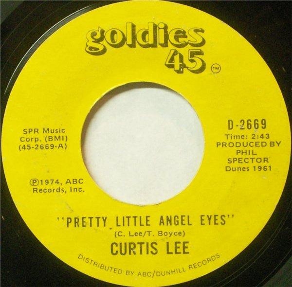 Curtis Lee : Pretty Little Angel Eyes / Gee How I Wish You Were Here (7", Single, RE)
