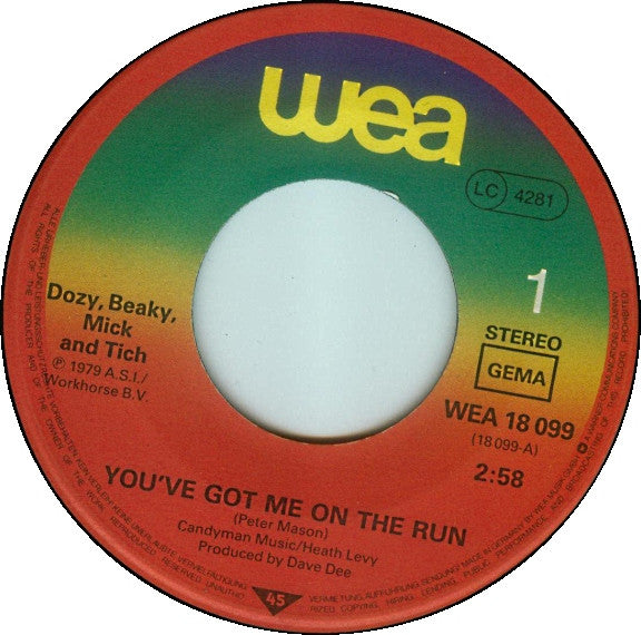 Dozy, Beaky, Mick & Tich : You've Got Me On The Run (7", Single)