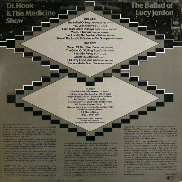Dr. Hook & The Medicine Show : The Ballad Of Lucy Jordon (LP, Comp)