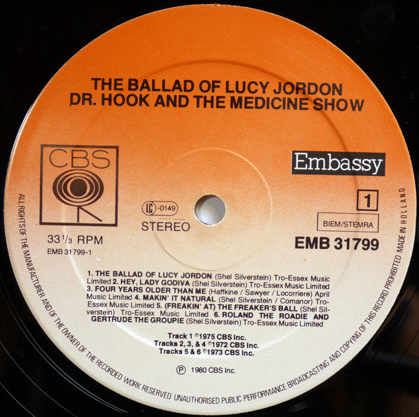 Dr. Hook & The Medicine Show : The Ballad Of Lucy Jordon (LP, Comp)