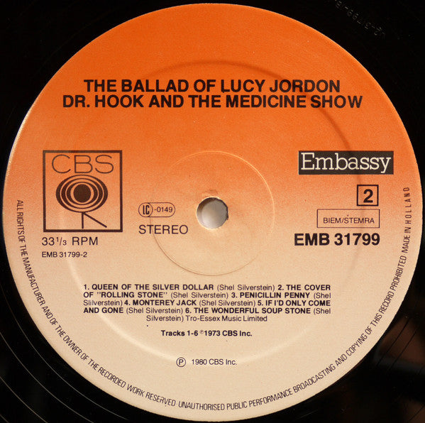 Dr. Hook & The Medicine Show : The Ballad Of Lucy Jordon (LP, Comp)
