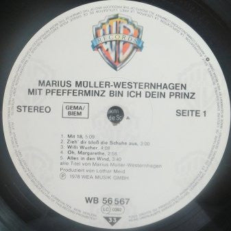 Marius Müller-Westernhagen : Mit Pfefferminz Bin Ich Dein Prinz (LP, Album, RP)