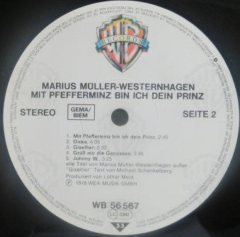Marius Müller-Westernhagen : Mit Pfefferminz Bin Ich Dein Prinz (LP, Album, RP)