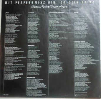 Marius Müller-Westernhagen : Mit Pfefferminz Bin Ich Dein Prinz (LP, Album, RP)