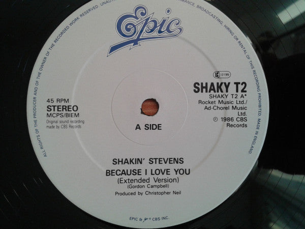 Shakin' Stevens : Because I Love You (12", Single)