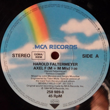 Harold Faltermeyer : Axel F (The M & M Mix) (12", Maxi)