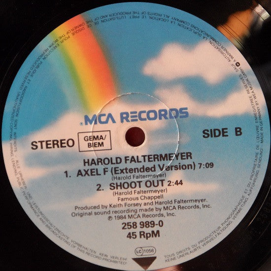 Harold Faltermeyer : Axel F (The M & M Mix) (12", Maxi)