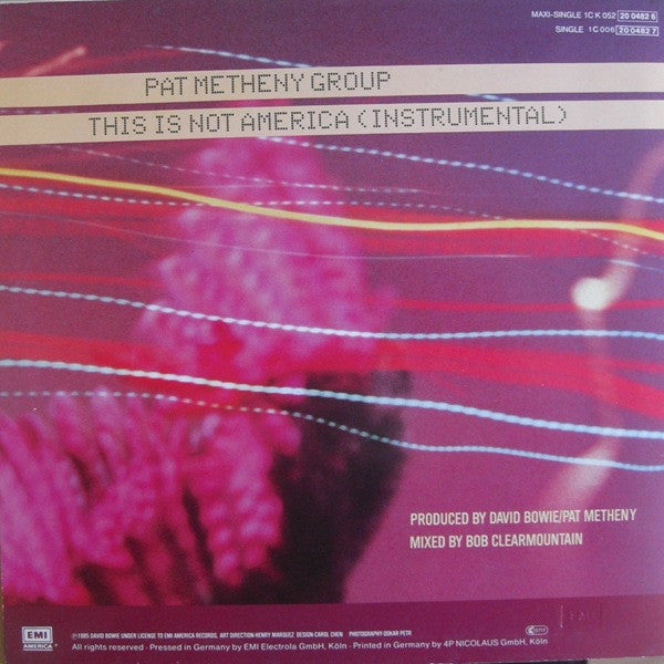 David Bowie / Pat Metheny Group : This Is Not America (Theme From The Motion Picture, The Falcon And The Snowman) (12", Maxi)