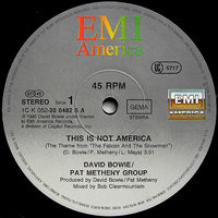 David Bowie / Pat Metheny Group : This Is Not America (Theme From The Motion Picture, The Falcon And The Snowman) (12", Maxi)