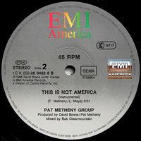David Bowie / Pat Metheny Group : This Is Not America (Theme From The Original Motion Picture, The Falcon And The Snowman) (12", Maxi)