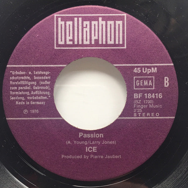 Ice (3) : Bobo Step / Passion (7", Single)