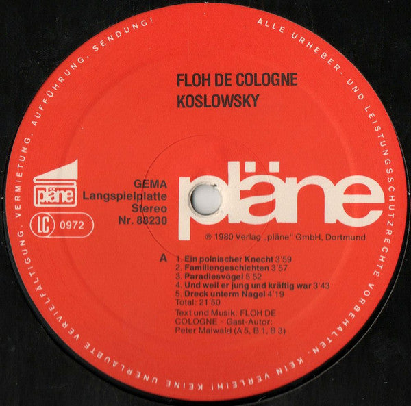 Floh De Cologne : Lieder Aus Der Rock-Oper Koslowsky (LP, Album)