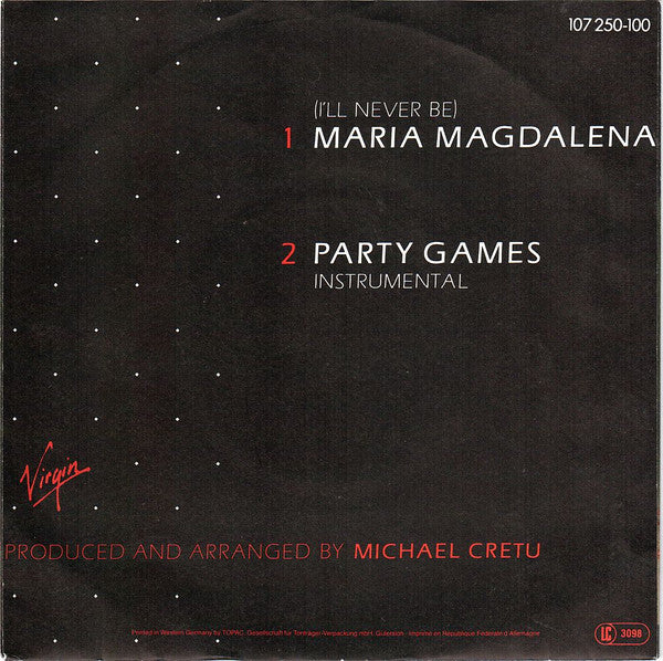 Sandra : (I'll Never Be) Maria Magdalena (7", Single)