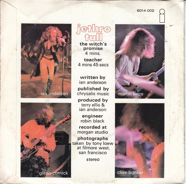 Jethro Tull : The Witch's Promise / Teacher (7", Single)