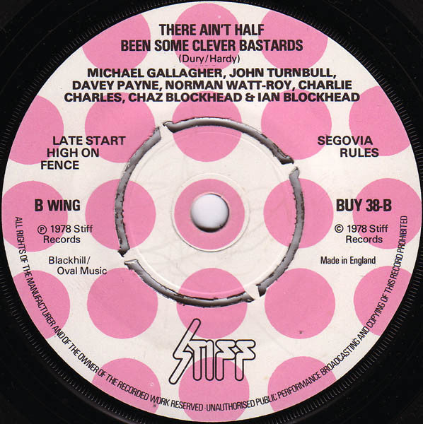Ian Dury And The Blockheads : Hit Me With Your Rhythm Stick (7", Single, No )