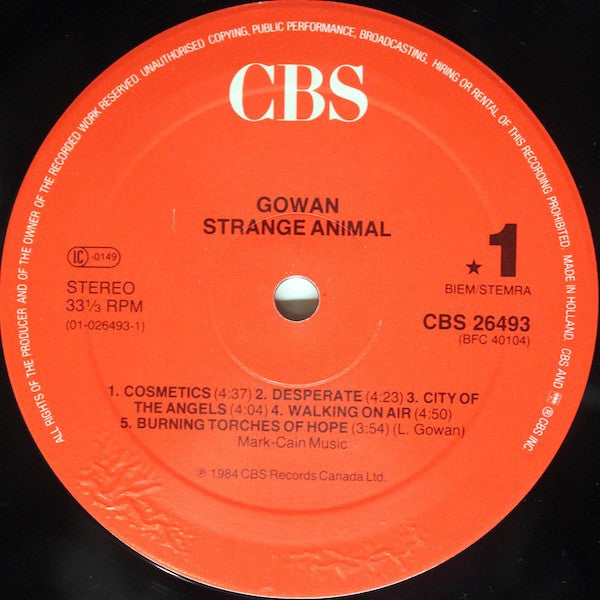 Gowan : Strange Animal (LP, Album)