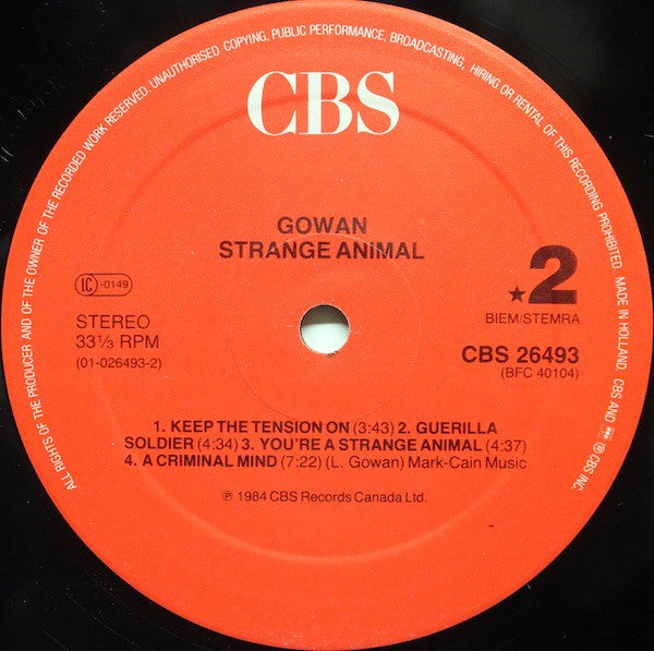 Gowan : Strange Animal (LP, Album)