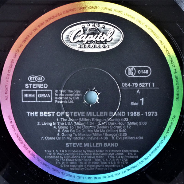 Steve Miller Band : The Best Of 1968 - 1973 (LP, Comp)