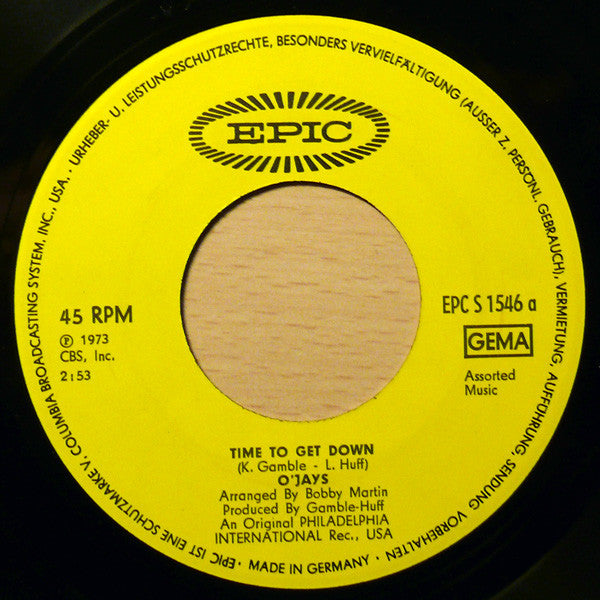 O'Jays* : Time To Get Down (7", Single)
