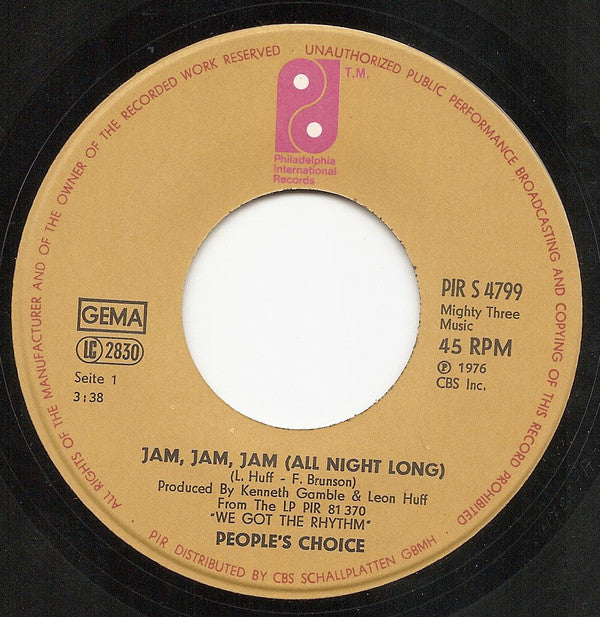 People's Choice : Jam, Jam, Jam (All Night Long) (7", Single)