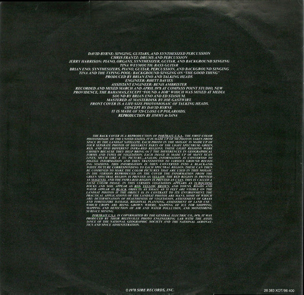 Talking Heads : More Songs About Buildings And Food (LP, Album, RP)