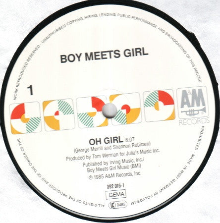 Boy Meets Girl : Oh Girl (Specially Remixed Version) (12", Maxi)
