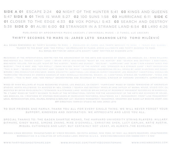 Thirty Seconds To Mars* : This Is War (2xLP, Pic, Whi)