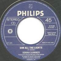 Donna Summer : Dim All The Lights (7", Single)